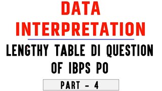 Lengthy Table DI Question on Percentage | Data Interpretation for BANK PO & Clerk  Part 4