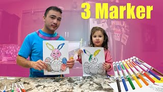 3 MARKER CHALLENGE (Easter Bunny Edition)🐰 🥚🐰 🌈