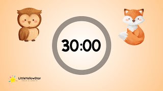 Woodland Animals Timer For Kids - 30 Minutes Countdown Timer For Kids With Music | Classroom Timer