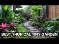 The Best Tropical Tiny Garden by Your House with Hardscape Backyard and Decorative Garden Fence