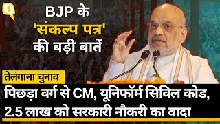 Telangana Election 2023: तेलंगाना के लिए BJP का घोषणापत्र, Amit Shah ने किए कई वादे।Quint Hindi