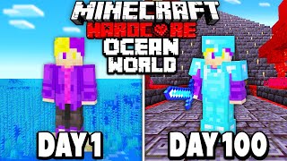 I Survived 100 Days in Hardcore Minecraft in an OCEAN ONLY World - PainDomination