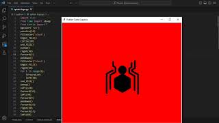 How to draw a spiderman logo using python turtle || spiderman logo || source code in Description