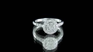 0.87ct Scallop Set Diamond Halo Engagement Ring SD039