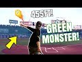 Can I Hit A Home Run at FENWAY Park? 455FT OVER GREEN MONSTER!? IRL Baseball Challenge