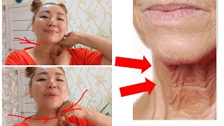 STOP TURKEY NECK and NECK WRINKLES, NECK LINES with FACE YOGA AND MASSAGE