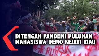 Ditengah Pandemi Puluhan Mahasiswa Demo Kejati Riau