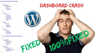 WordPress Admin Dashboard Crash || 100% Issue FIXED