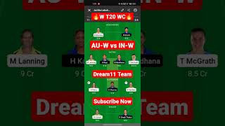 AU-W vs IN-W Dream11 Team|| #short #youtubeshort #cricket