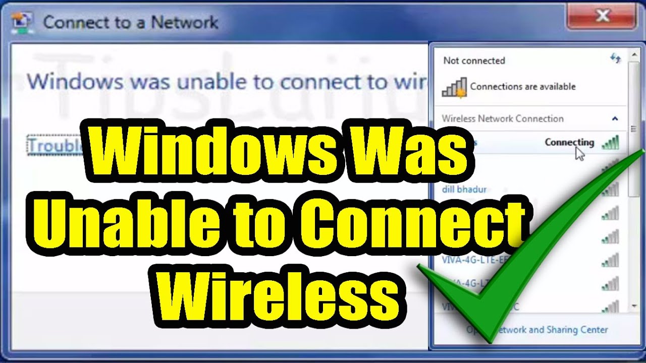 Windows Was Unable To Connect WiFi Hotspot / WiFi Is Not Connecting ...