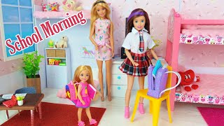 barbie school morning routine