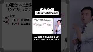 10進数の整数を2進数に変換する方法を解説！#shorts #2進数 #it #計算機工学 #オンライン授業 #フリースクール #ホームスクーリング