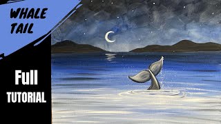 🐳 EP121 - 'Whale Tail' easy acrylic painting tutorial for beginners step-by-step