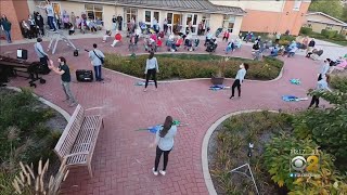 Glenbrook North High School Marching Band Serenades Seniors At Nursing Home