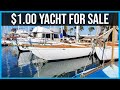 This 50' DREAM YACHT SOLD For ONE DOLLAR [Full Tour] Learning the Lines