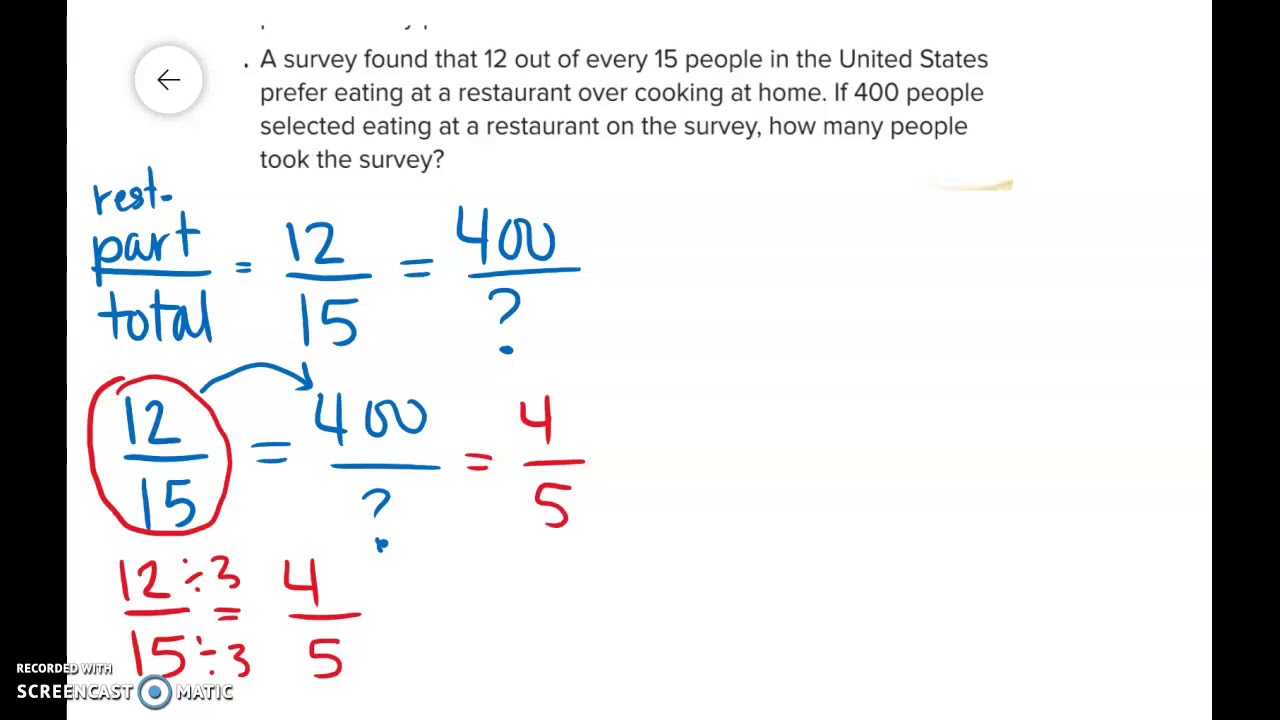 Solving Problems With Ratio