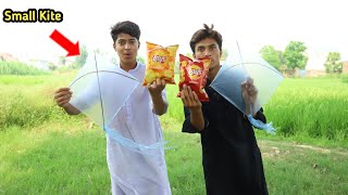 Small Kite Making Challenge | Winer 2 big Lays Eat Only 1 minute 🥵