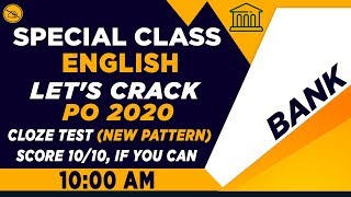 ENGLISH | SPECIAL BANK CLASS | BY SENIOR FACULTY | CLOZE TEST | 10:00 AM