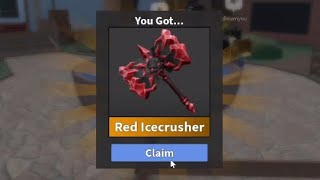 Claiming the New Red Icecrusher Trophy in MM2!!!!!