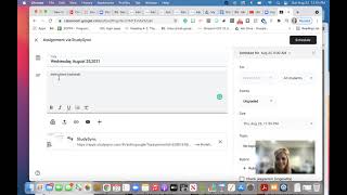 How to edit the Study Sync assignment in Google Classroom