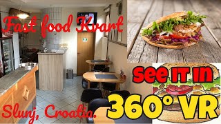 Fast food Kvart in Slunj, Croatia, in 360° Video. U control the camera.