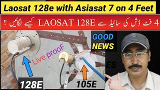 laosat 128e with Asiasat7 105e on 4 feet dish Multi lnb setting