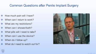 Mayo Clinic Men’s Health Moment: Common penile implant post-operative questions
