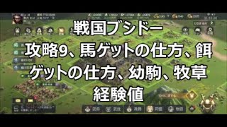 【戦国ブシドー】攻略9、馬ゲットの仕方、餌ゲットの仕方、幼駒、粗飼料、牧草経験値