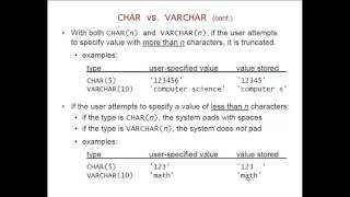 SQL: Data Types; Creating Tables and Inserting Rows