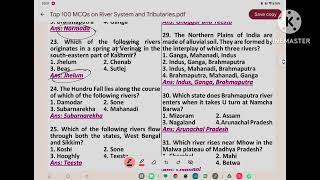 Indian River system & Tributaries related  100 mcqs #jkssb #jkpconstable #Mind Mastery @Economicsm