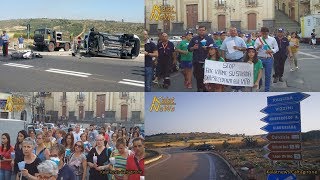 Vizzini, Fiaccolata in memoria vittime Ss 514 Catania Ragusa. Chiesta rotatoria svincolo Vizzini