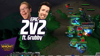 Epic Warcraft3 2v2 with Grubby | AoE2 meets WC3 ft. Grubby