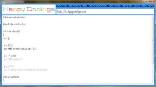 Bitwise calculation c code example