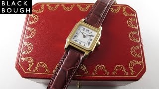 Cartier Paris Santos gold vintage wristwatch, circa 1975