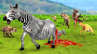 गर्भवती ज़ेबरा का बच्चा हिरण और लकड़बग्घा का हमला Pregnant Zebra Baby And Hyenas Attack Moral Story