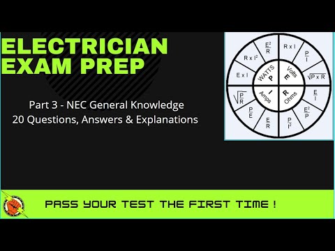 Electrician Exam Prep NEC General Knowledge ( 20 Questions, Answers And ...