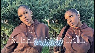 Sleek Braided Ponytail | affordable $5 Protective style | Type 4 Natural Hair