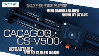 CACAGOO CS-V500 50cm Mini Video Slider (Test \u0026 Unboxing) Edelkrone alternative? // Video by s7yler