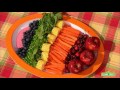 comer frutas y vegetales coloridos