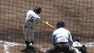 上原麗男 選手(興南3年)　タイムリーツーベース！　第99回全国高校野球選手権沖縄大会2回戦vs真和志　H29.7.1　沖縄セルラースタジアム那覇