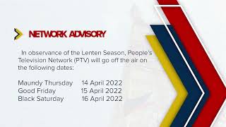 PTV Holy Week 2022 ADVISORY [13-APR-2022]