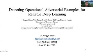 Detecting Operational Adversarial Examples for Reliable Deep Learning (DSN'21-Fast Abstract)