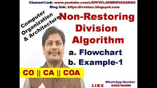 Division Algorithm || Non-Restoring Division Algorithm || Flowchart || Example || CO || CA || COA