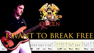 Queen - I Want To Break Free (Bass Line + Tabs + Notation) By John Deacon