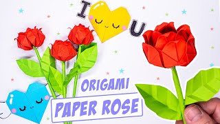 Origami Rose || How to make paper Rose Valentine