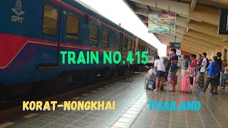 Local Train No. 415 from Nakhonratchasima(KORAT) to Nongkhai|Thailand.