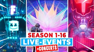 All Fortnite LIVE-EVENTS Season 1-16 (*NEW* Zero Crisis Event)