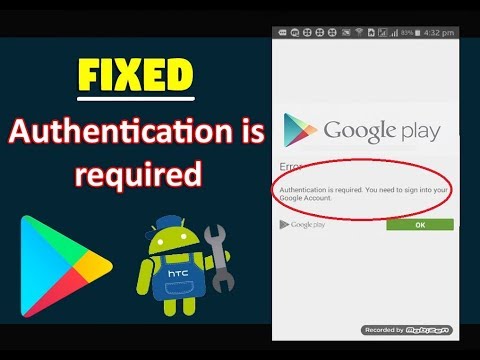 Fix Authentication is required  You need to sign in to your Google Account in Android