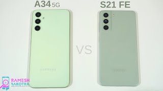 Samsung Galaxy A34 5g vs Galaxy S21 FE SpeedTest and Camera Comparison