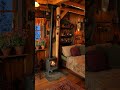 Sleep in a Cozy Snowy Cabin | Winter Ambience with Crackling Fireplace Sounds and Relaxing Snow